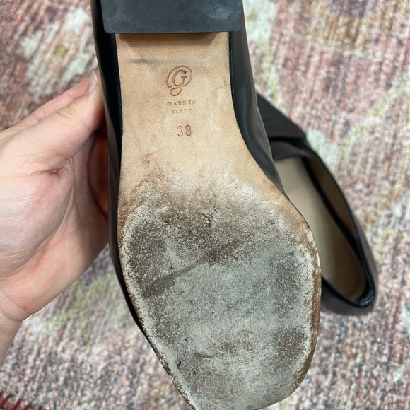 M. Gemi Scuola 25mm Black Leather Heel Loafers Size 38 - Picture 8 of 9
